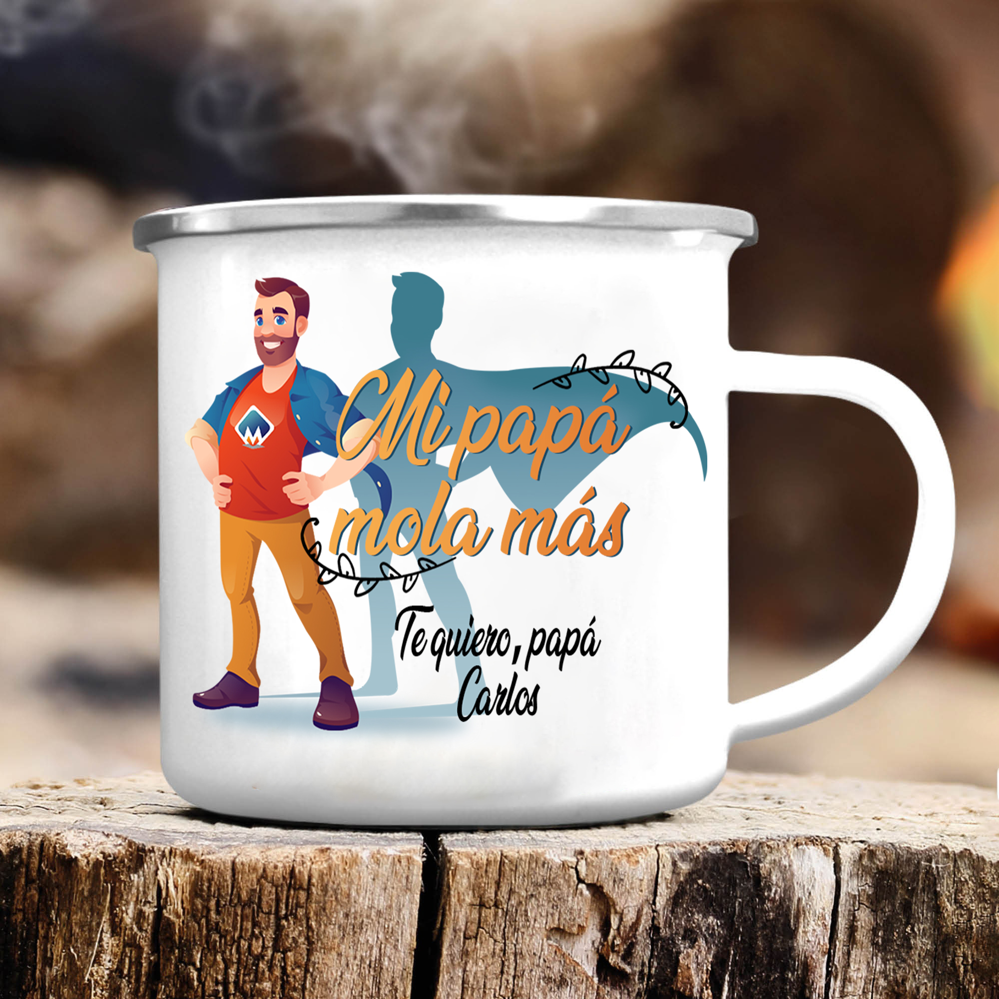 Taza para papá con 1 nombre personalizado-Jessemade ES