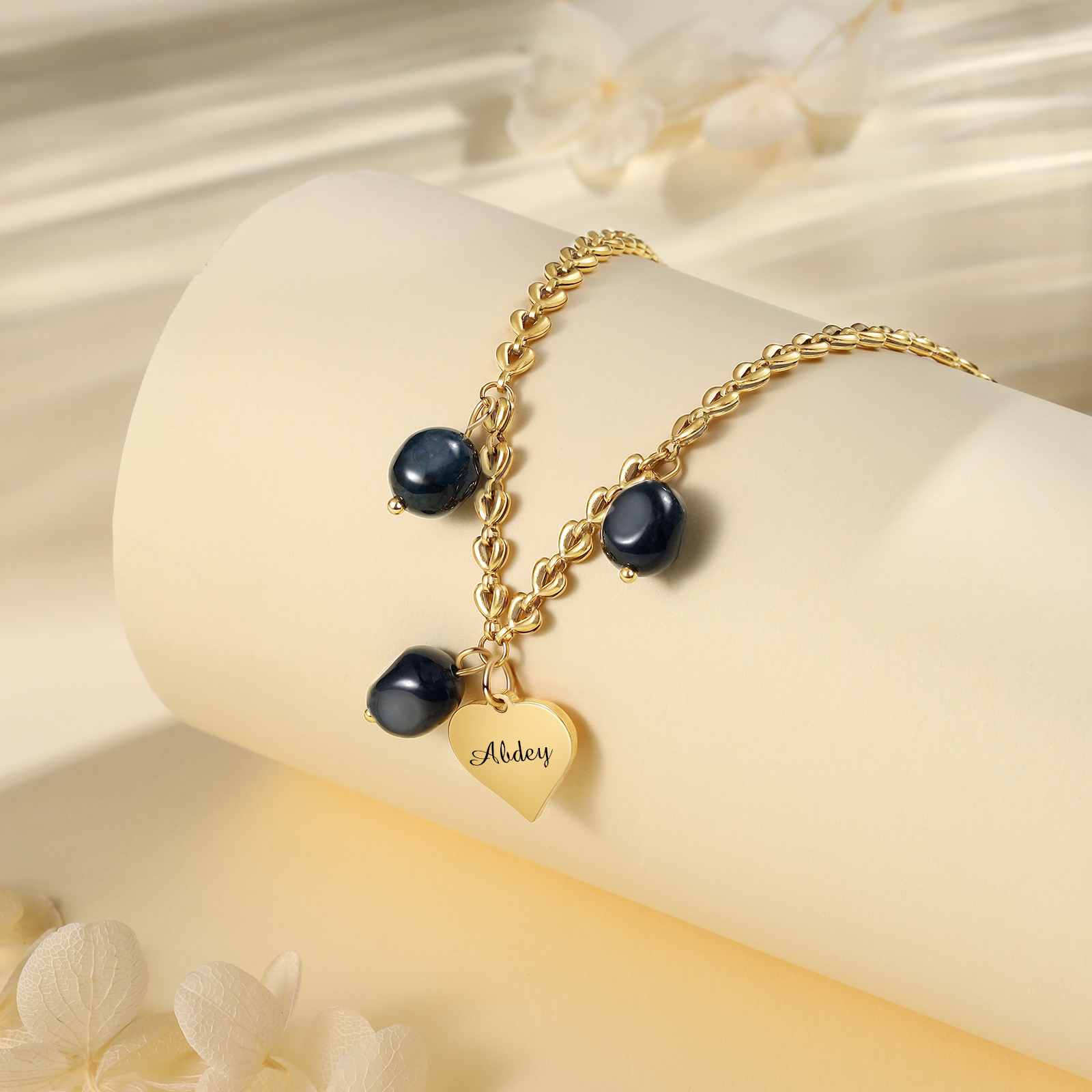 Collar con colgantes de cornalia 1 nombre personalizado-Jessemade ES