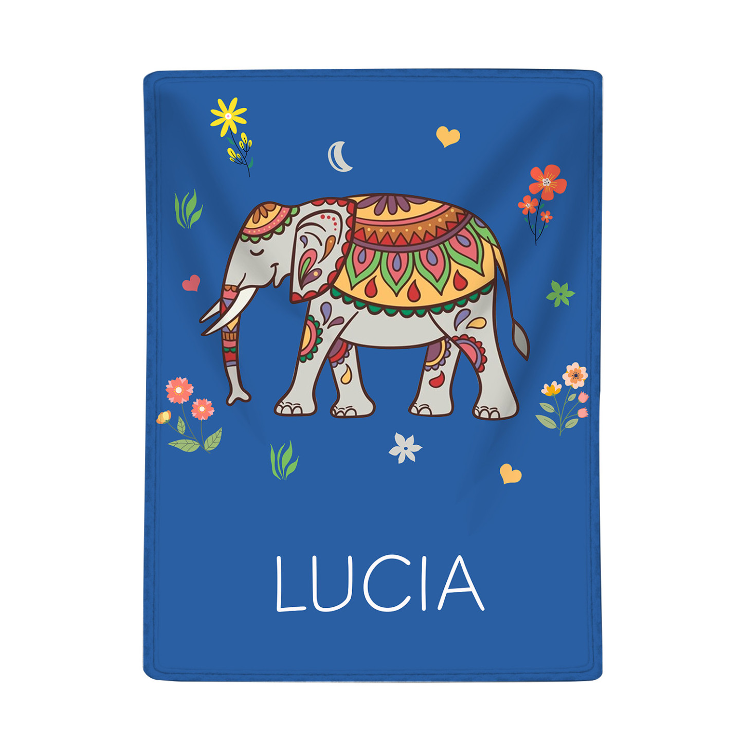 Manta de buen calidad con Elefante personalizada con 1 nombre-Jessemade ES