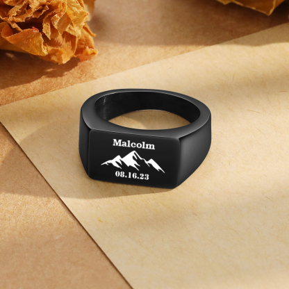 Anillo para hombre personalizado de 1 nombre-Jessemade ES