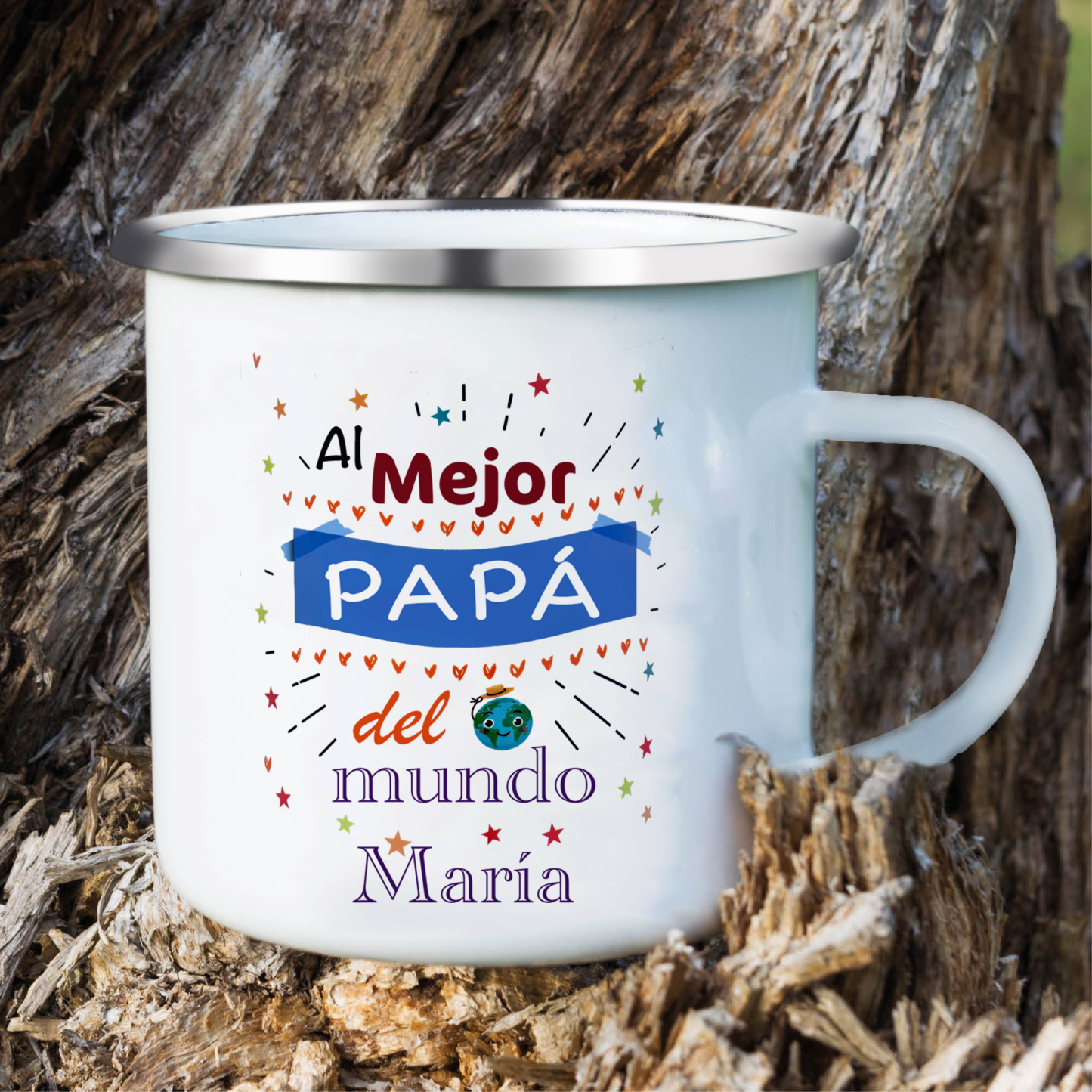 Taza para papá con 1 nombre personalizado-Jessemade ES