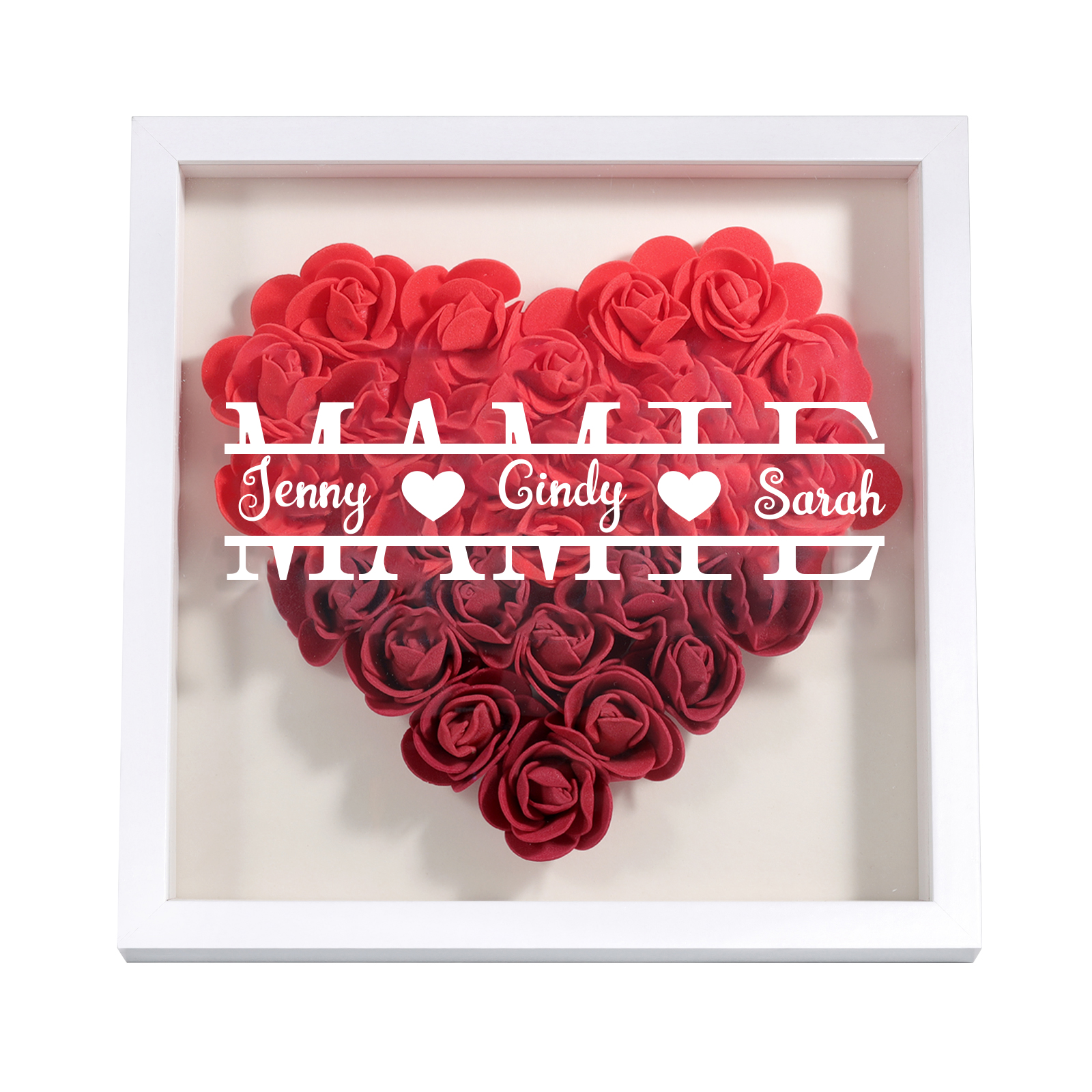 Adorno de madera de flores personalizado con 1 nombre y 1 texto-Jessemade ES