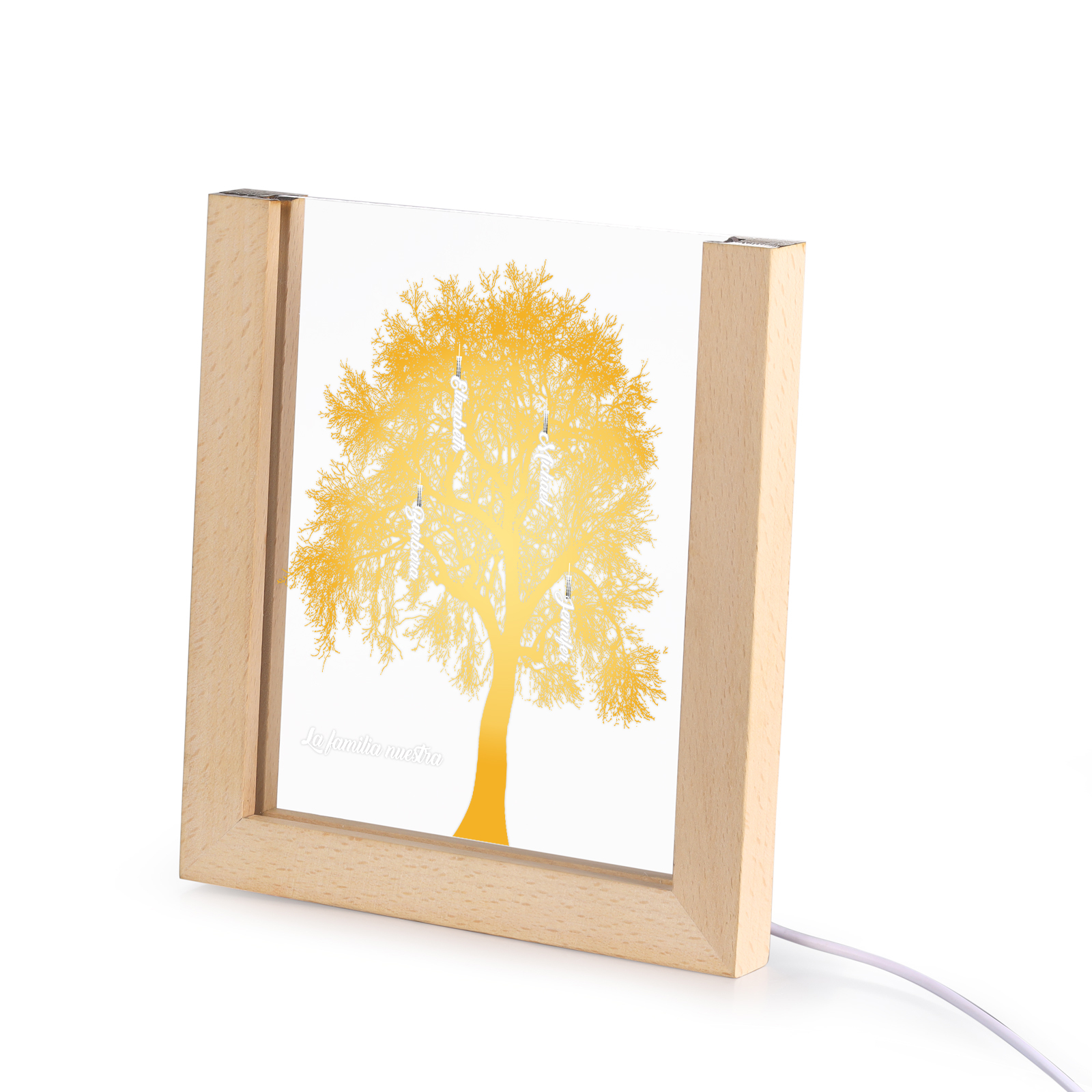A mi mamá/abuela-Lámpara Personalizada con 2-8 Nombres y Texto "árbol" 3D Ilusión Luz de Noche-Jessemade ES