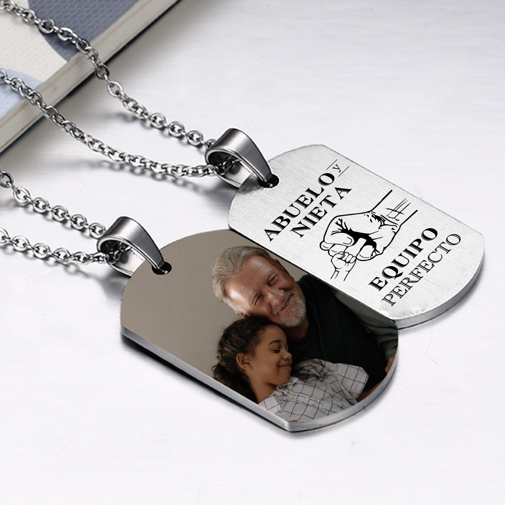 A MI ABUELO-Collar abuelo y nieta de placa personalizada con foto-Jessemade ES