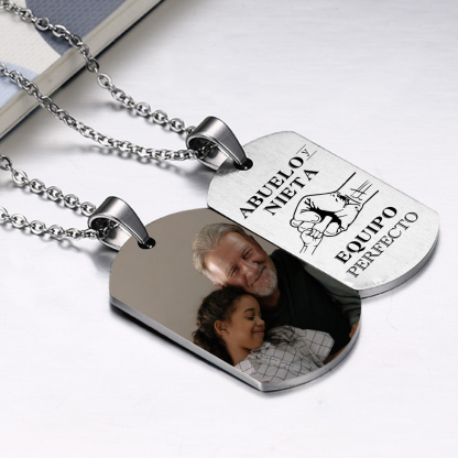 A MI ABUELO-Collar abuelo y nieta de placa personalizada con foto-Jessemade ES