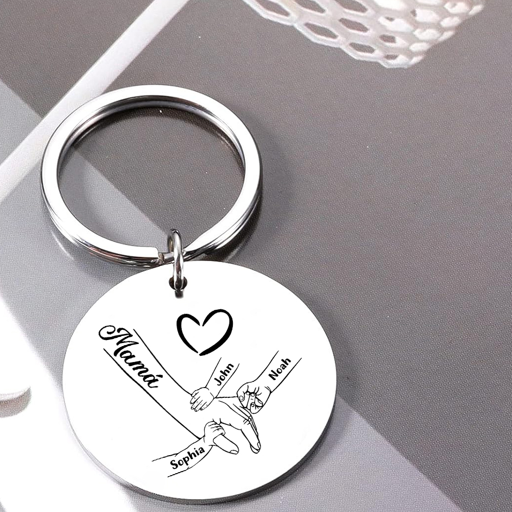 A mi mamá-Llavero 1-6 Nombres Personalizados MANOS COGIDAS-Jessemade ES