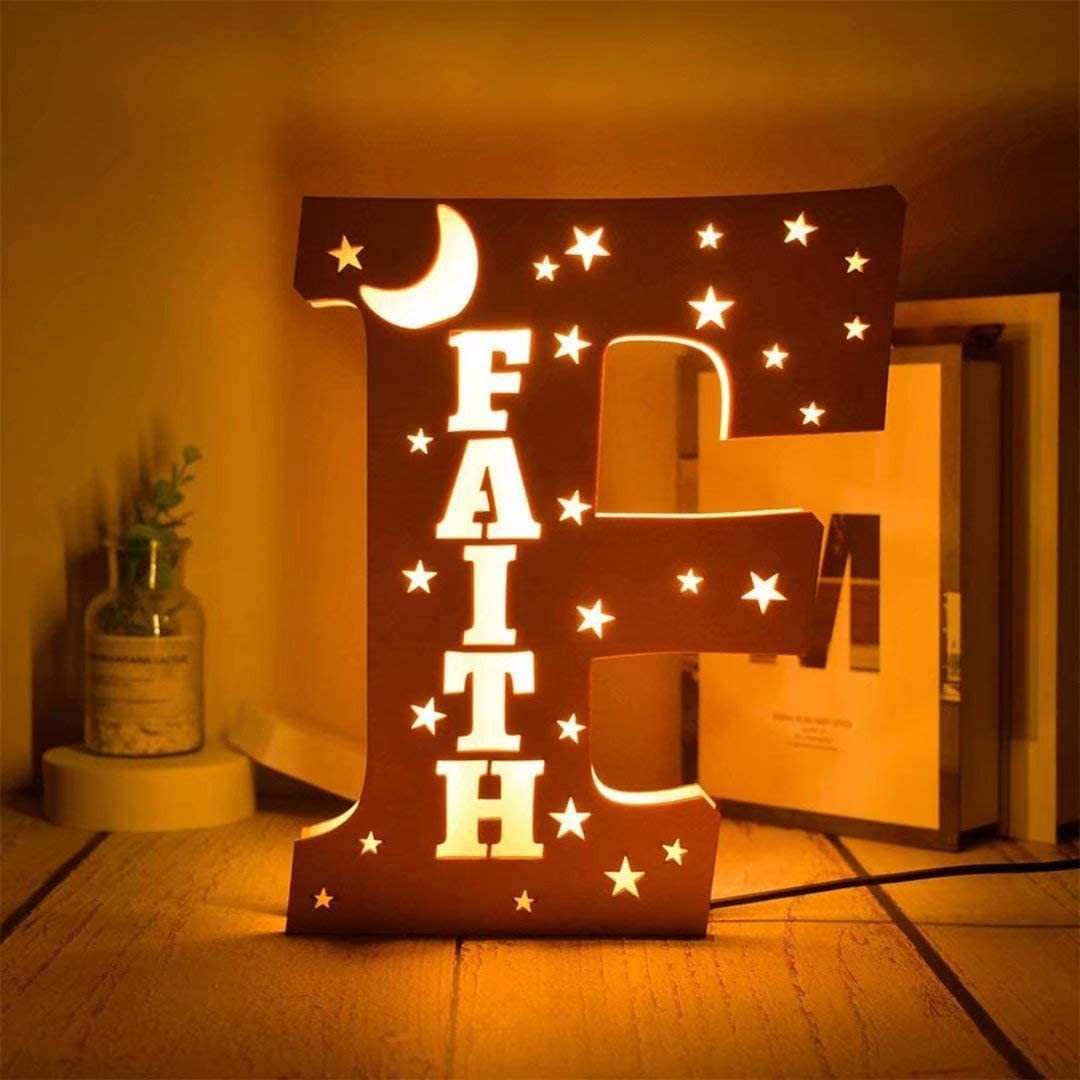 Lámpara 3D Ilusión Luz de Noche LED 26 Letras con 1 nombre personalizado-Jessemade ES