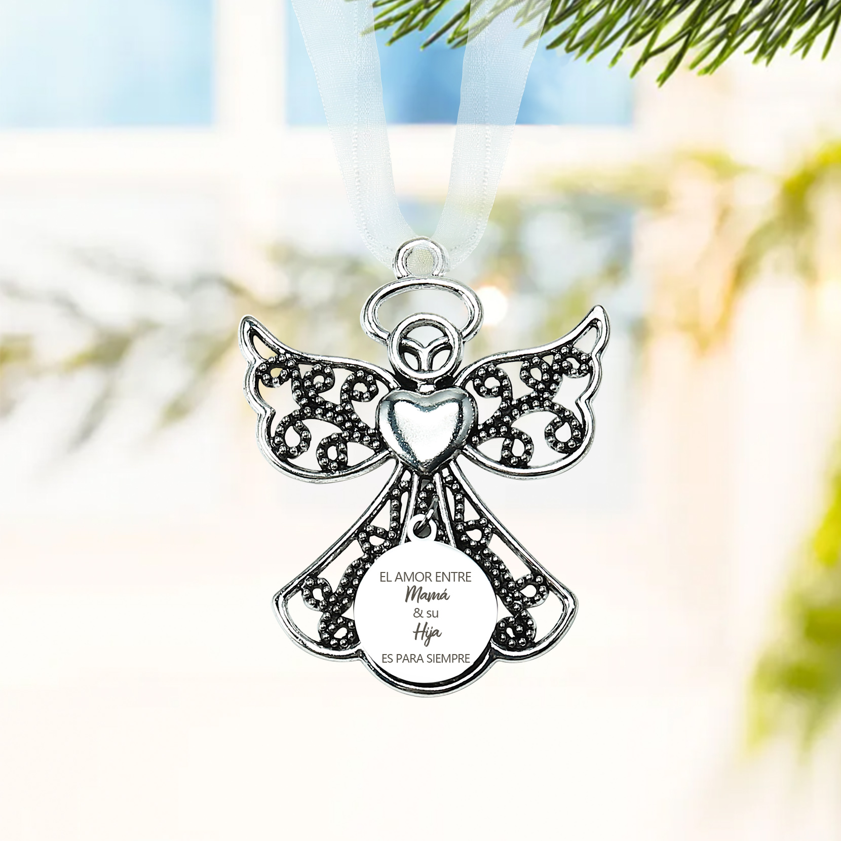 Navidad-Ornamento navideño de ángel amor entre mamá e hija