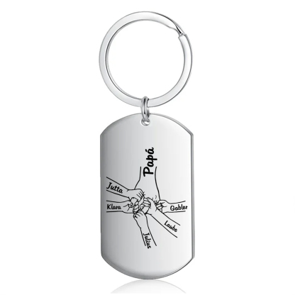 A mi papá-Llavero Personalizado MANOS COGIDAS 1-5 Nombres-Jessemade ES