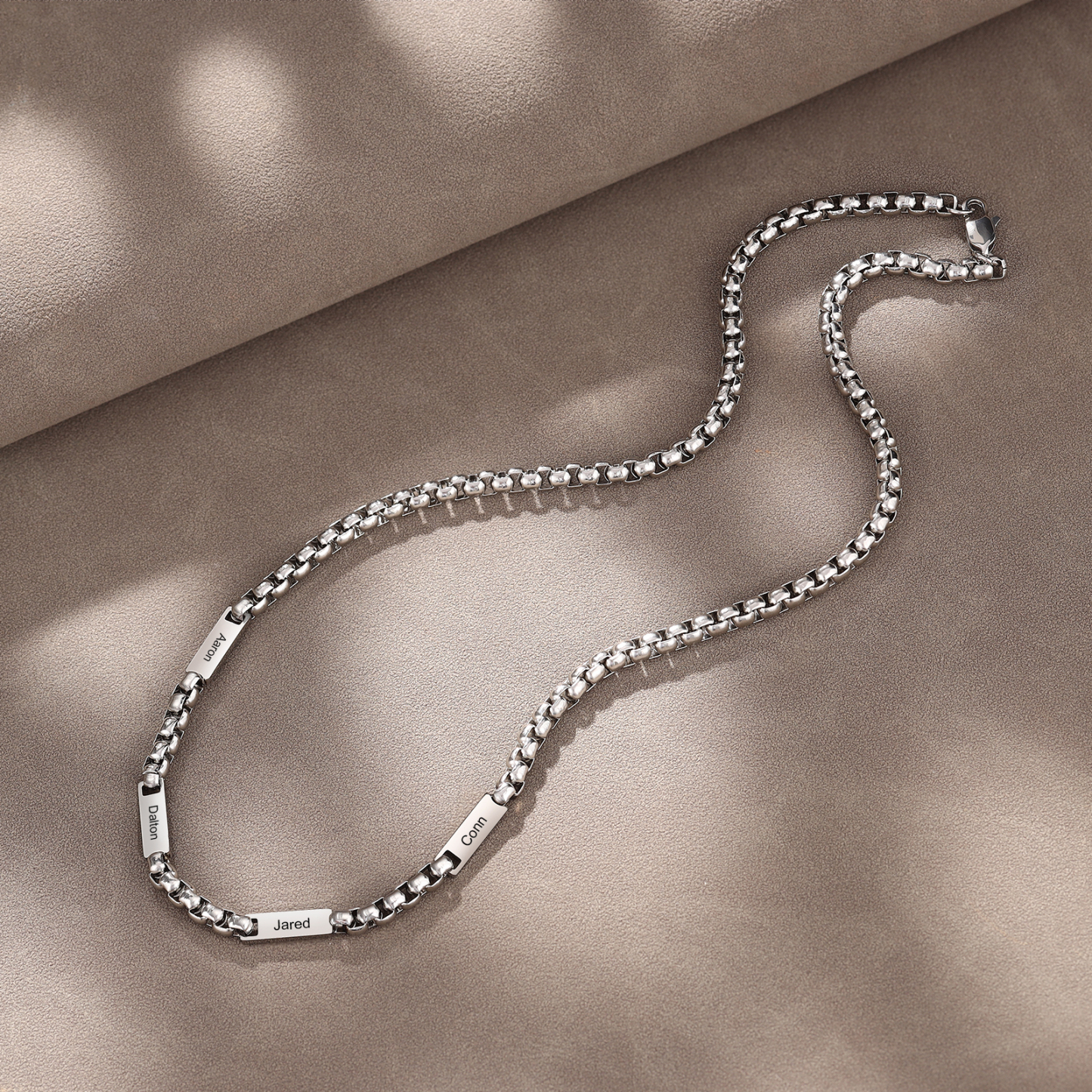 Collar de cadena personalizado con 1-5 nombres para hombre