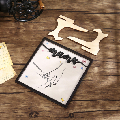 A mi mamá-Adorno 2-7 nombres personalizados decoración de madera mano con manitos-Jessemade ES