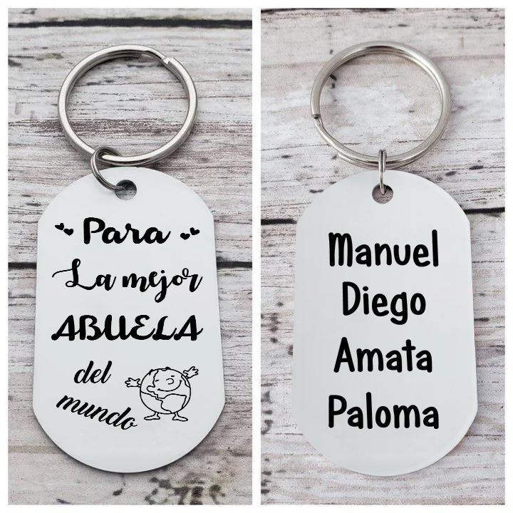 A mi abuela - Llavero 1-5 Nombres Personalizado LA MEJOR ABUELA-Jessemade ES