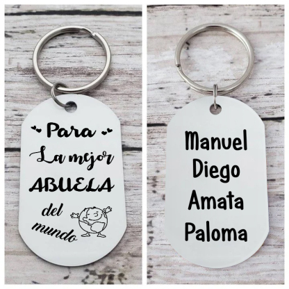 A mi abuela - Llavero 1-5 Nombres Personalizado LA MEJOR ABUELA-Jessemade ES