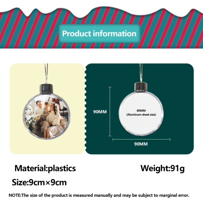 Navidad-Ornamento navideño medalla redonda con 1 foto personalizada adorno del árbol