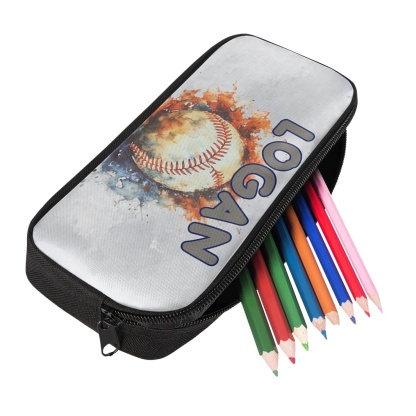 Estuche personalizado con nombre con diseños coloridos de pelota para niños