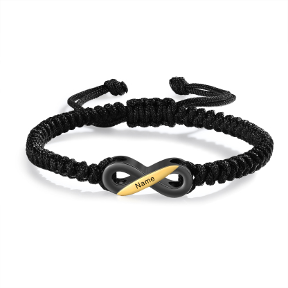 Pulseras de cuerda para pareja con dije de infinito nombre personalizado-Jessemade ES