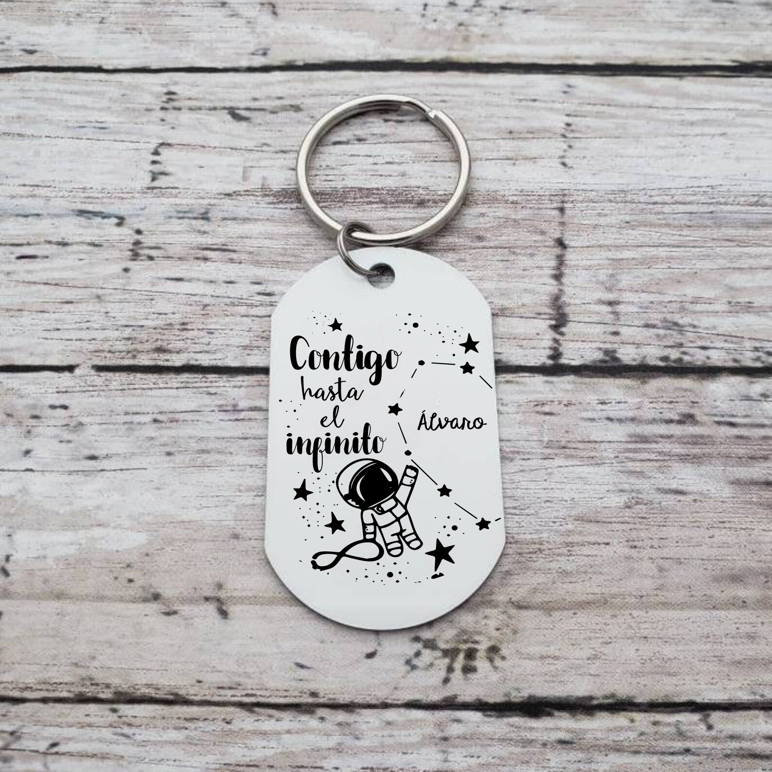 Llavero personalizado con 2 nombres para pareja unidad de llaveros-Jessemade ES