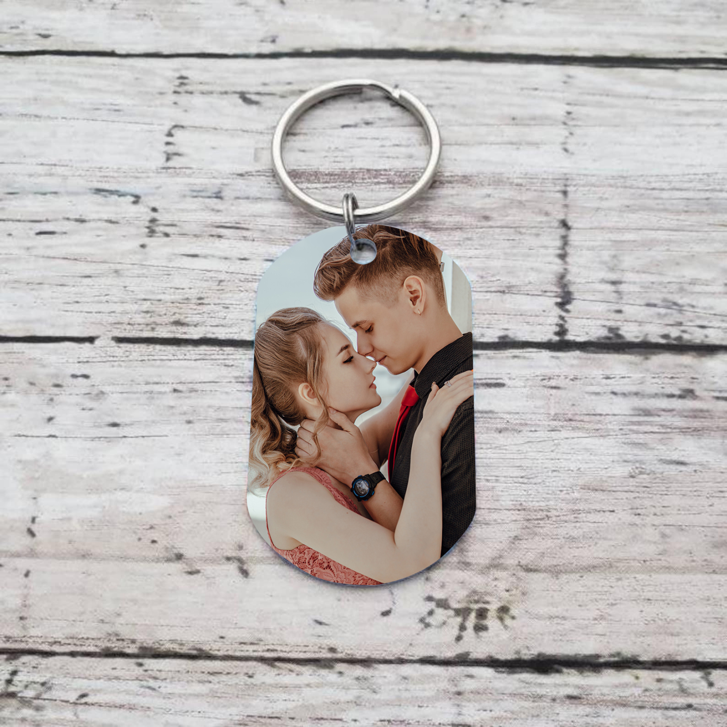 Llavero dedos cogidos personalizado con 2 nombres, texto, año y 1 foto para pareja-Jessemade ES