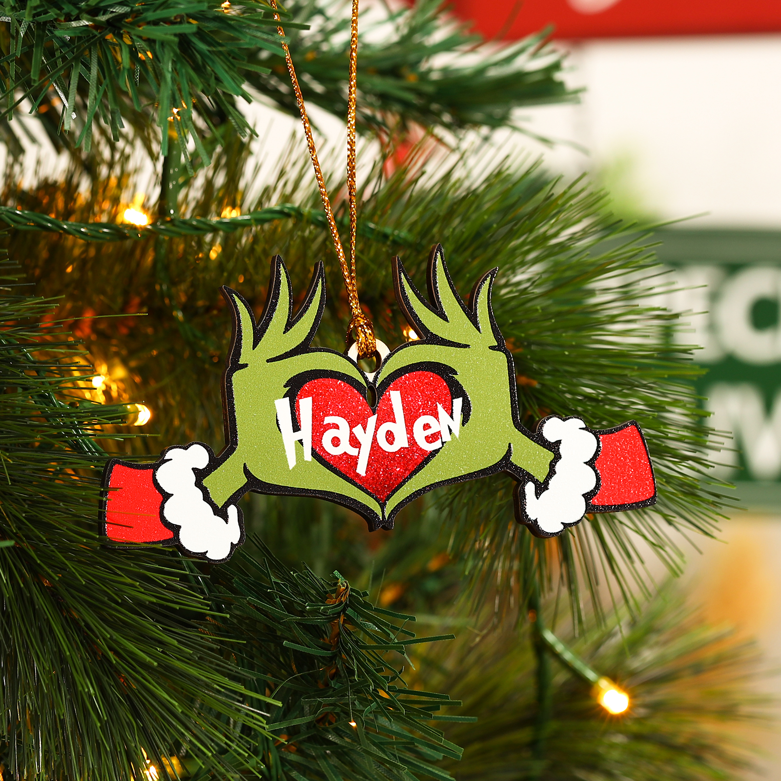 Navidad-Ornamentos Navideños de Madera la Mano Mágica 1 Nombre Personalizado