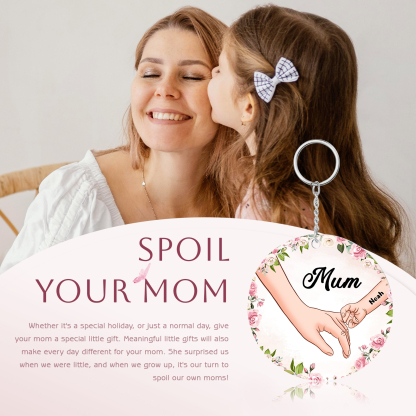 A mi mamá/abuela - Llavero/Colgante 1-6 Nombres y 1 Texto Personalizados de Acrílico-Jessemade ES