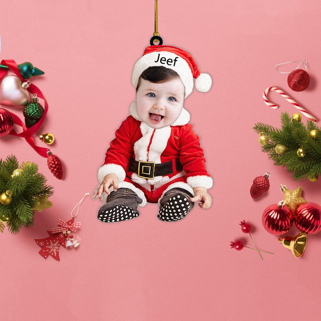 Navidad-Adorno Navideño Muñeco 1 Nombre Personalizado con Foto