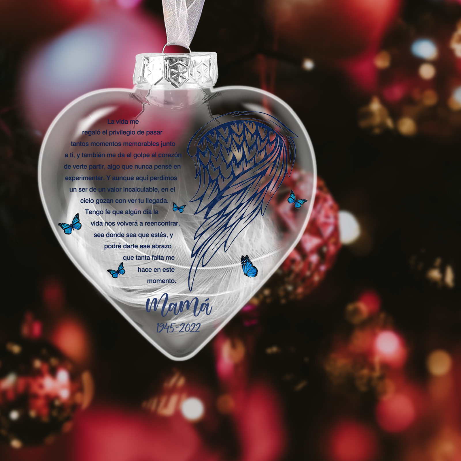 Bola navideña conmemorativa Adorno de Navidad 1 nombre y años personalizados con pluma -Jessemade ES