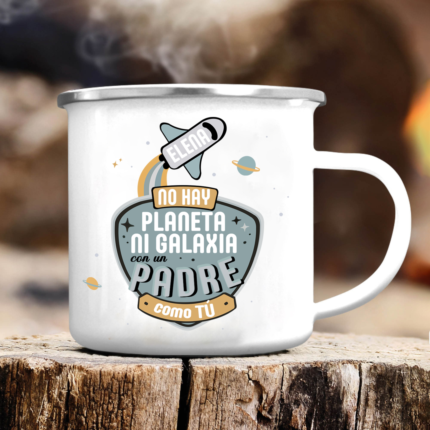 Taza para papá con 1 nombre personalizado-Jessemade ES