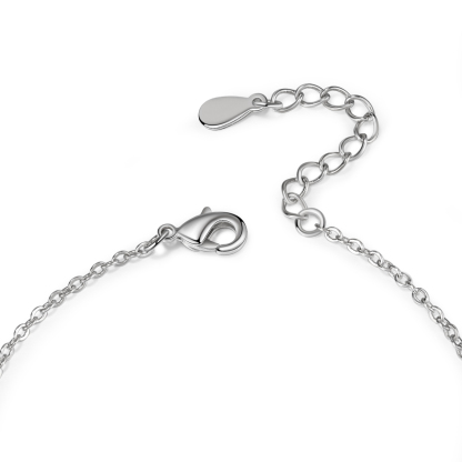 Pulsera de lazo y placita personalizada de 1 nombre con 1 piedra de nacimiento-Jessemade ES