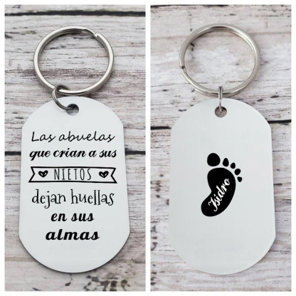 A mi abuela - Llavero 1-5 Nombres Personalizado LAS ABUELAS DEJAN HUELLAS EN NIETOS-Jessemade ES