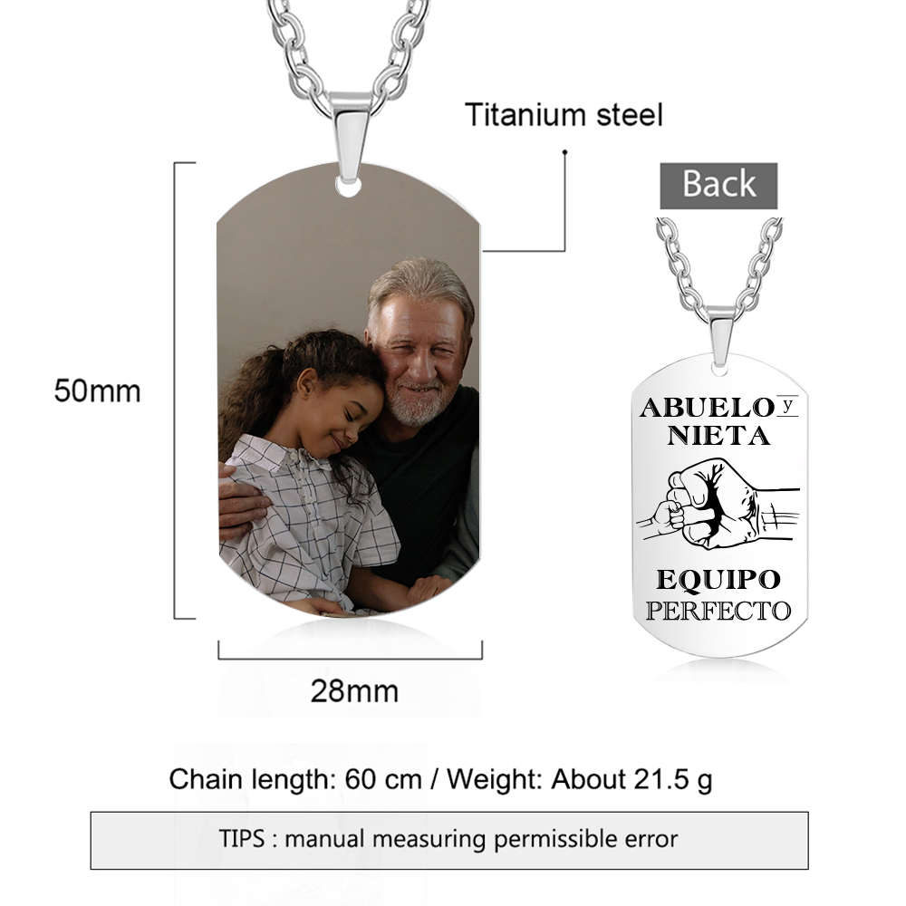 A MI ABUELO-Collar abuelo y nieta de placa personalizada con foto-Jessemade ES