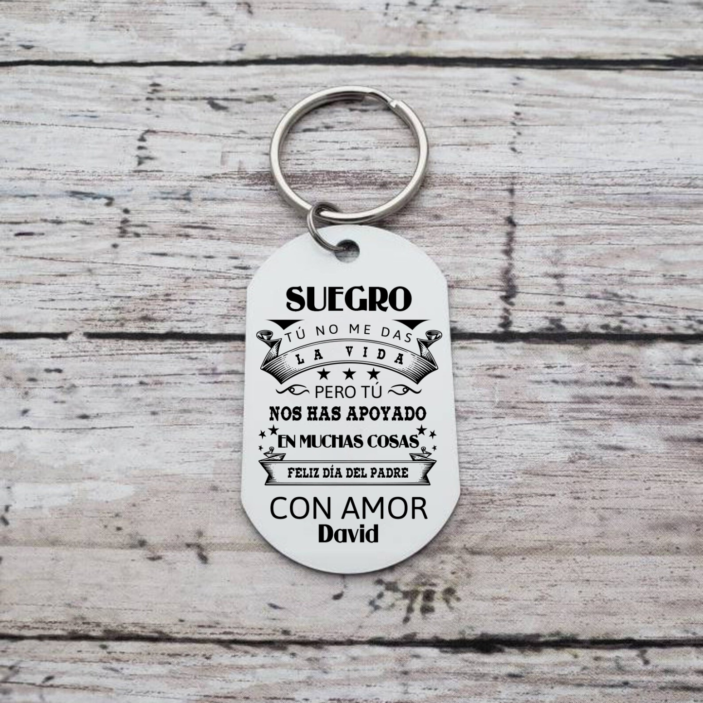 A mi suegro - Llavero con frase amoroso 1 nombre personalizado-Jessemade ES