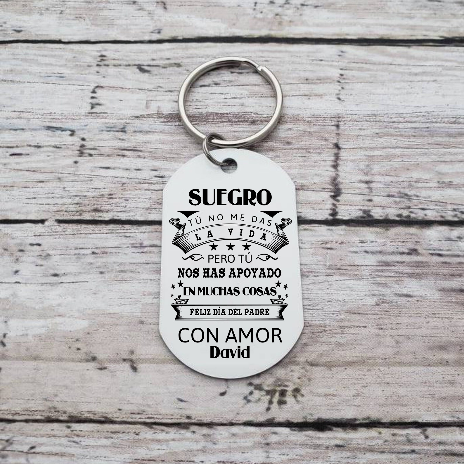 A mi suegro - Llavero con frase amoroso 1 nombre personalizado-Jessemade ES