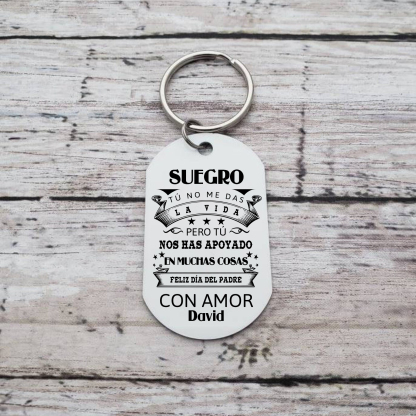 A mi suegro - Llavero con frase amoroso 1 nombre personalizado-Jessemade ES