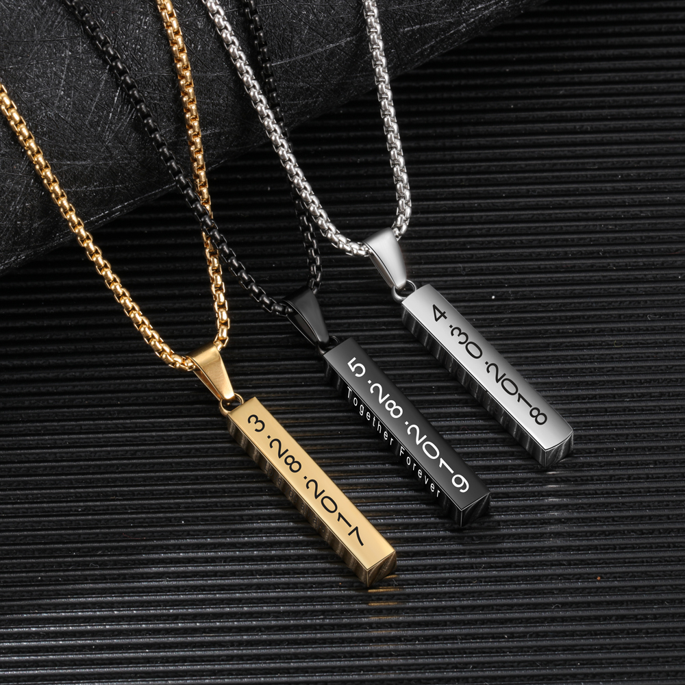 Collar Barra Vertical 4 Textos Personalizados-Jessemade ES