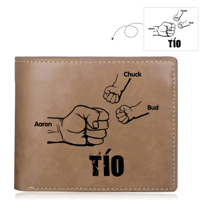 A mi tío-Cartera 2-5 nombres y foto personalizados billetera clásica puño a puño -Jessemade ES