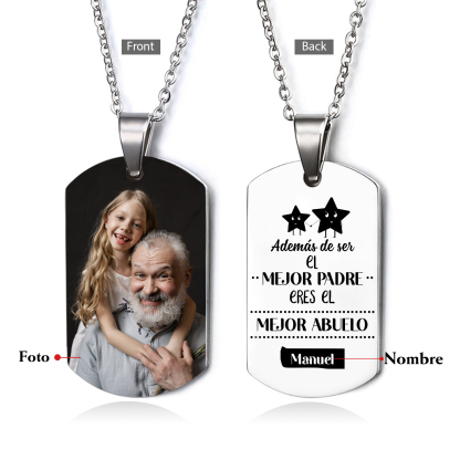 A MI ABUELO-Collar de placa personalizada con nombre y foto-Jessemade ES