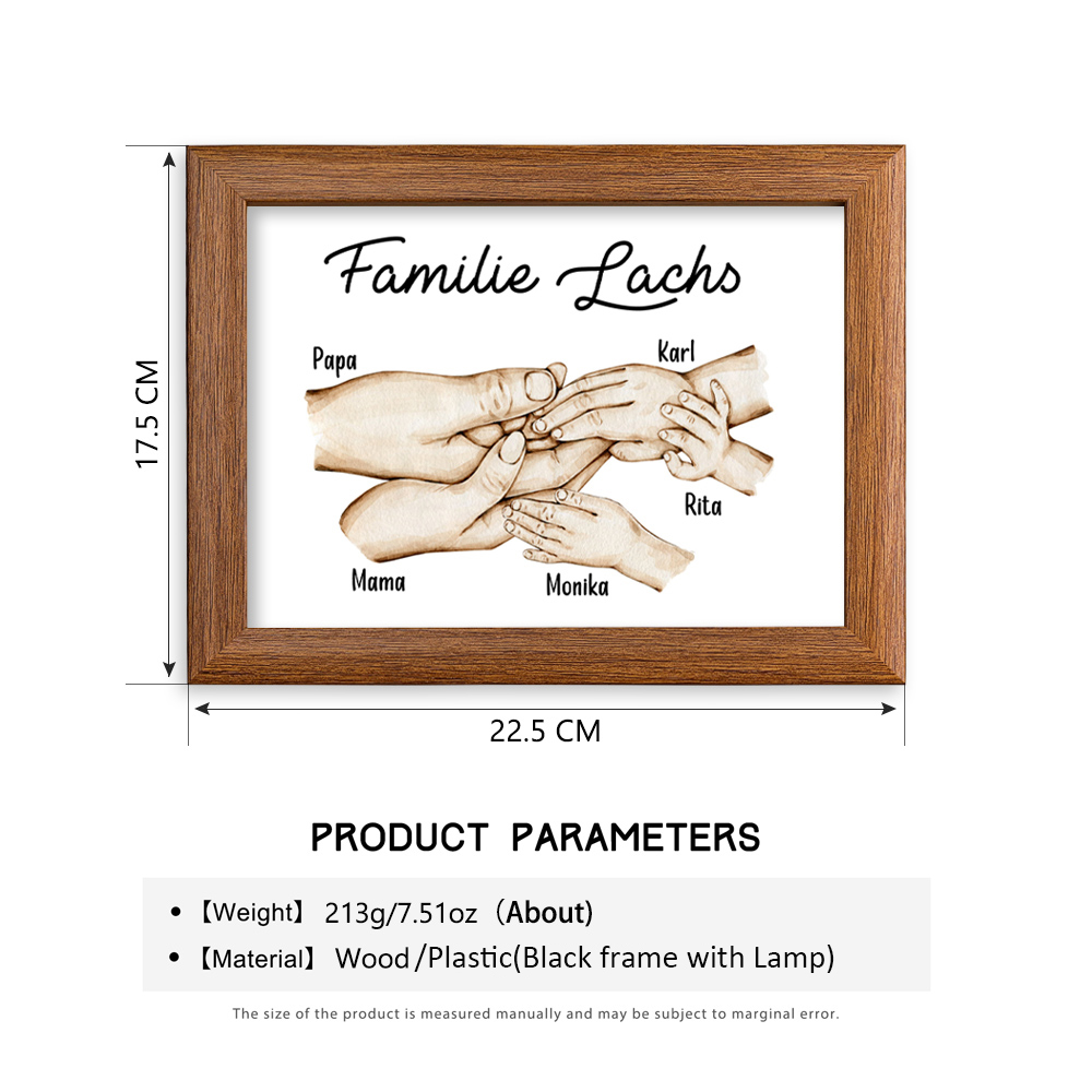 A mi papá-Marco de madera mano a mano 5 nombres personalizados con texto-Jessemade ES