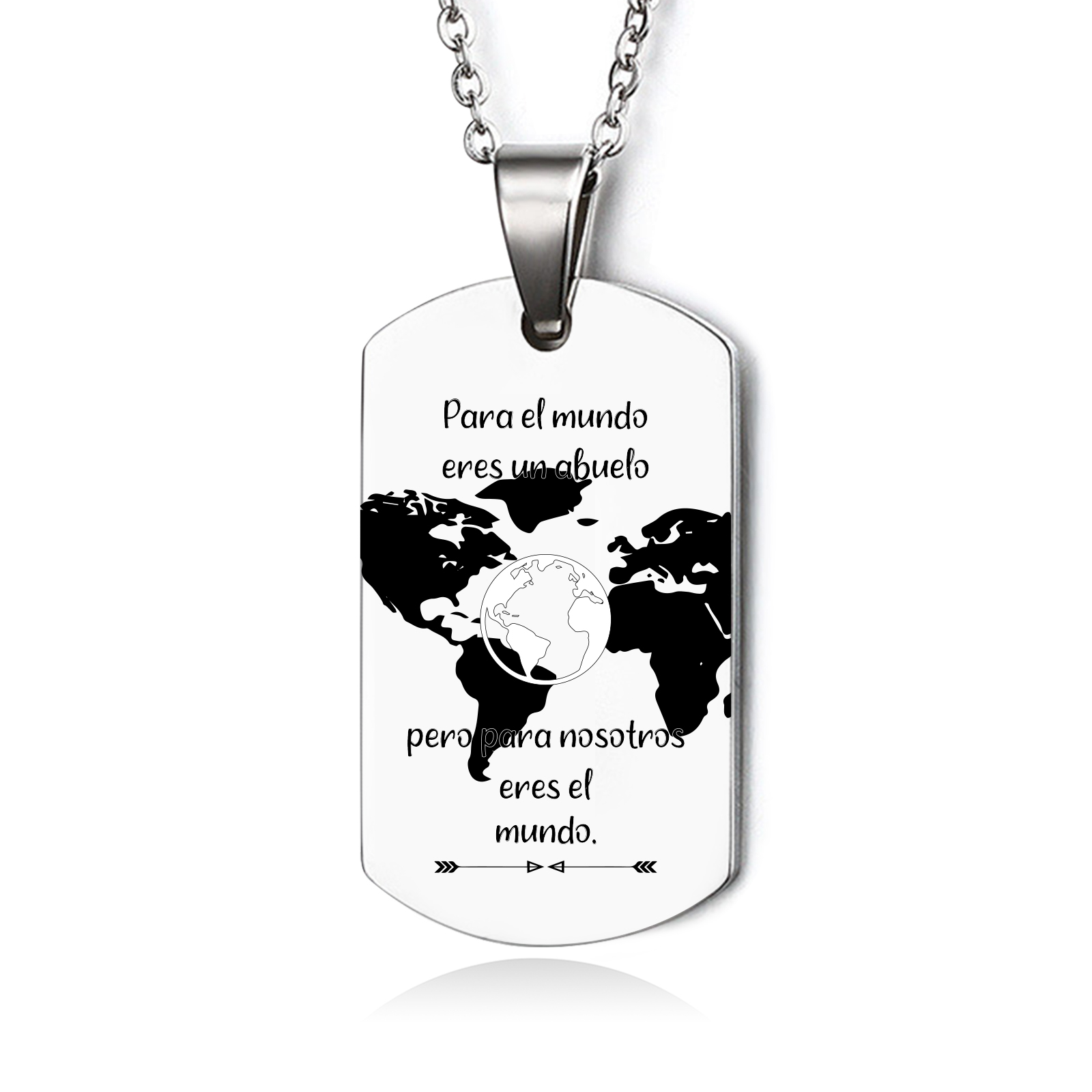 A MI ABUELO-Collar mapa del mundo de placa-Jessemade ES