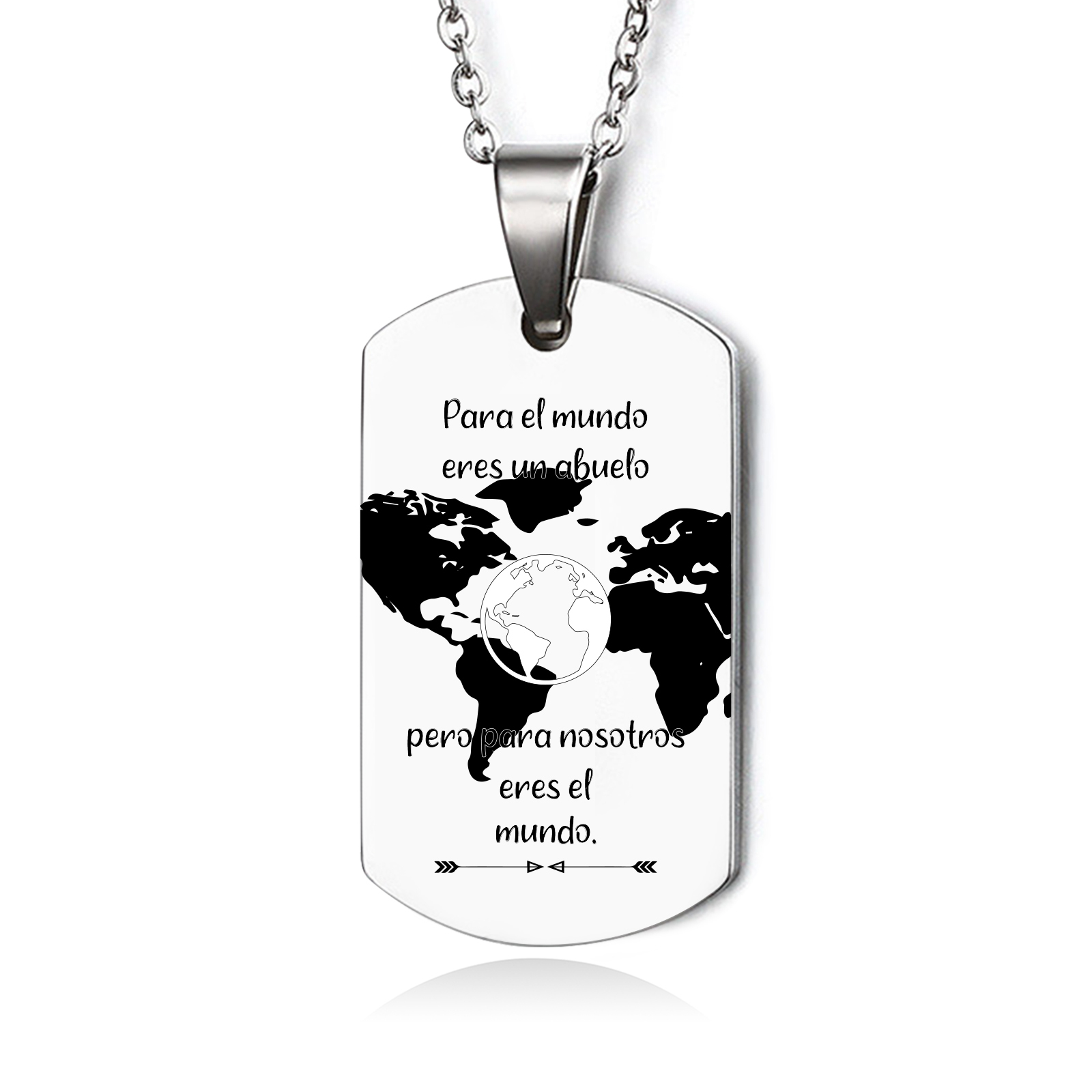 A MI ABUELO-Collar mapa del mundo de placa-Jessemade ES