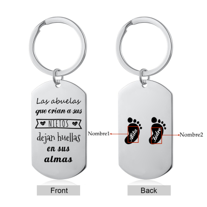 A mi abuela - Llavero 1-5 Nombres Personalizado LAS ABUELAS DEJAN HUELLAS EN NIETOS-Jessemade ES