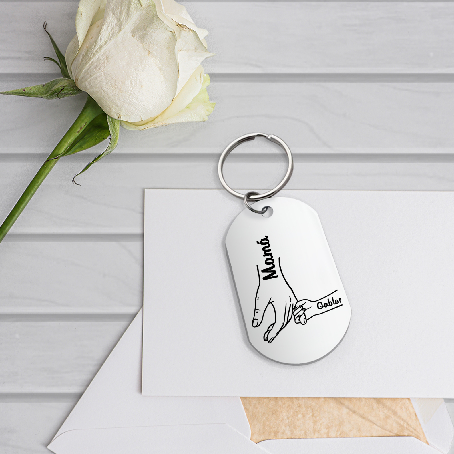 A mi mamá-Llavero 1-5 Nombres Personalizados MANOS COGIDAS-Jessemade ES