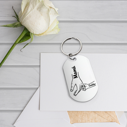 A mi mamá-Llavero 1-5 Nombres Personalizados MANOS COGIDAS-Jessemade ES
