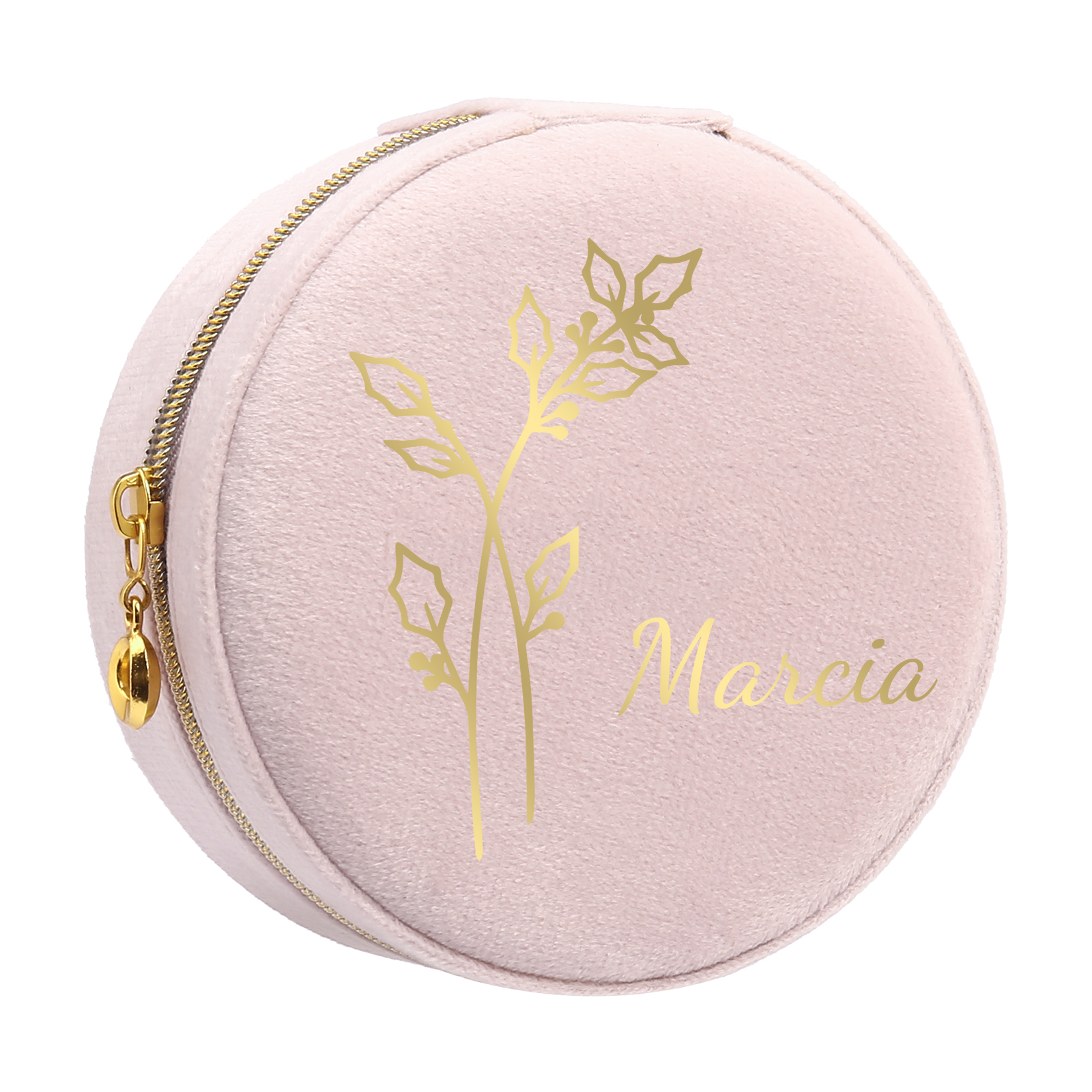 Caja de regalo para joya personalizada con nombre y flor de nacimiento-Jessemade ES
