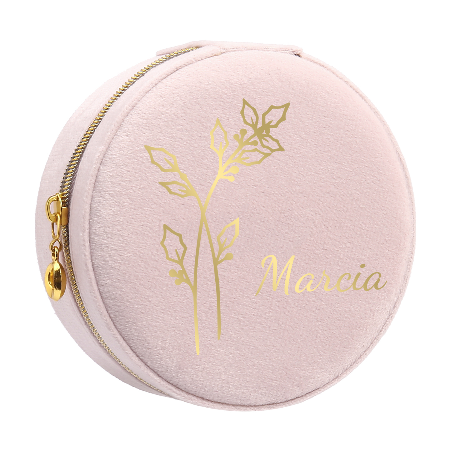 Caja de regalo para joya personalizada con nombre y flor de nacimiento-Jessemade ES