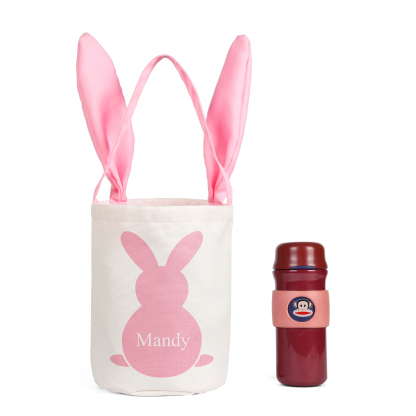 Pascua-Bolsa de conejo con 1 nombre personalizado-Jessemade ES