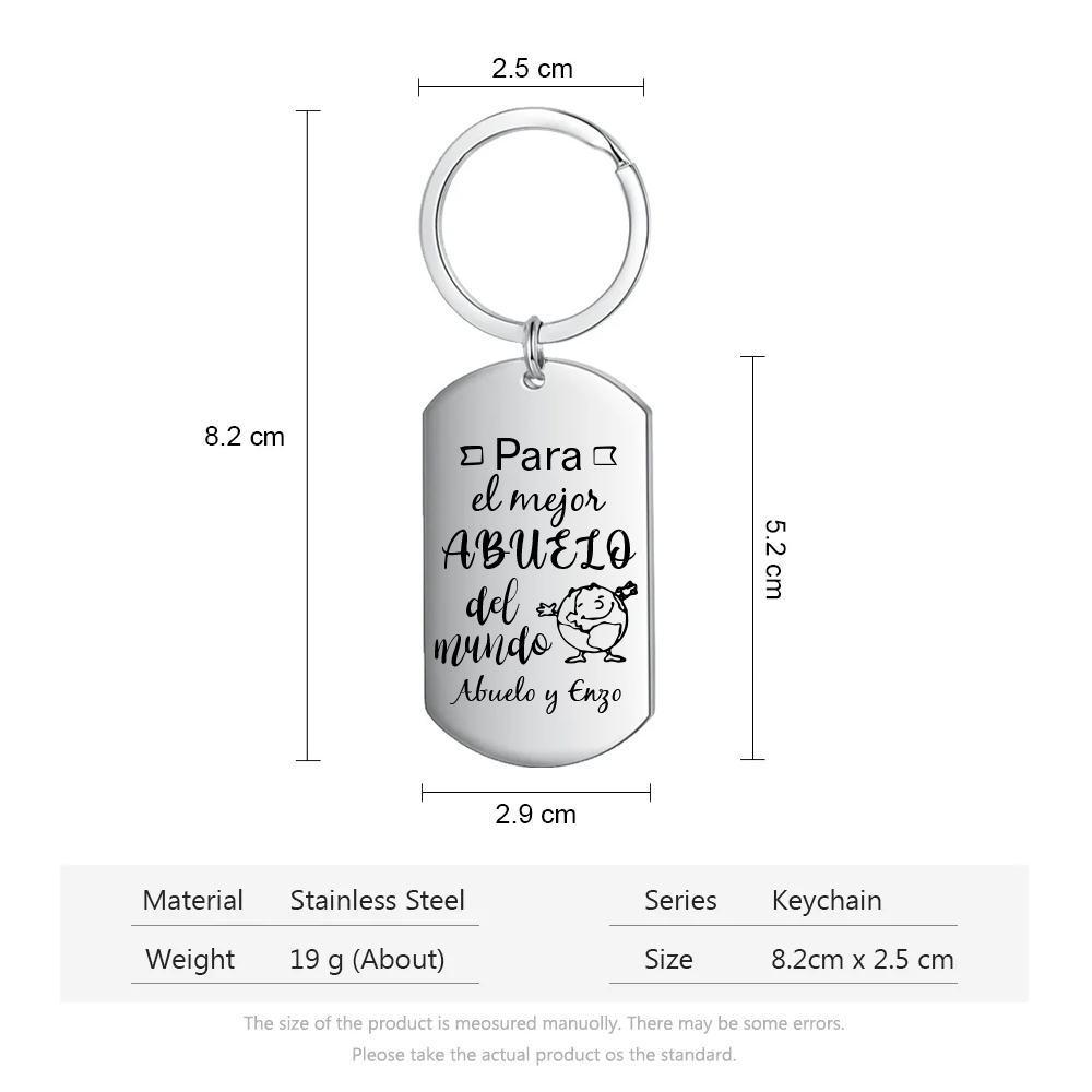 A mi abuelo-Llavero EL MEJOR ABUELO DEL MUNDO personalizado con 1 texto-Jessemade ES