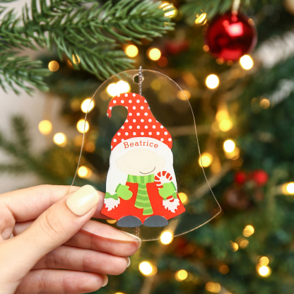 Navidad-Ornamento navideño de acrílico genios en forma de campanilla con 1 nombre personalizado