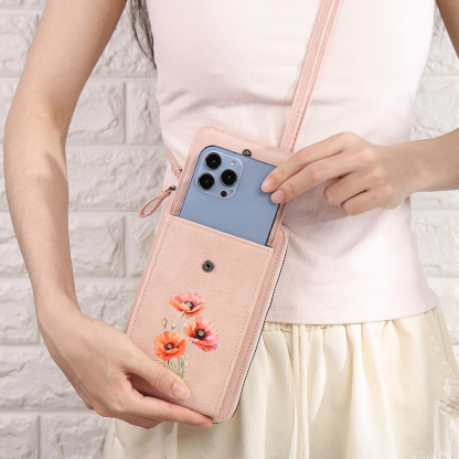 Cartera, billetera con 1 nombre y 1 flor de nacimiento personalizados monedero clásico para mujer-Jessemade ES