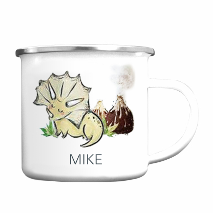 Taza con dinosaurios para niños con 1 nombre personalizado-Jessemade ES