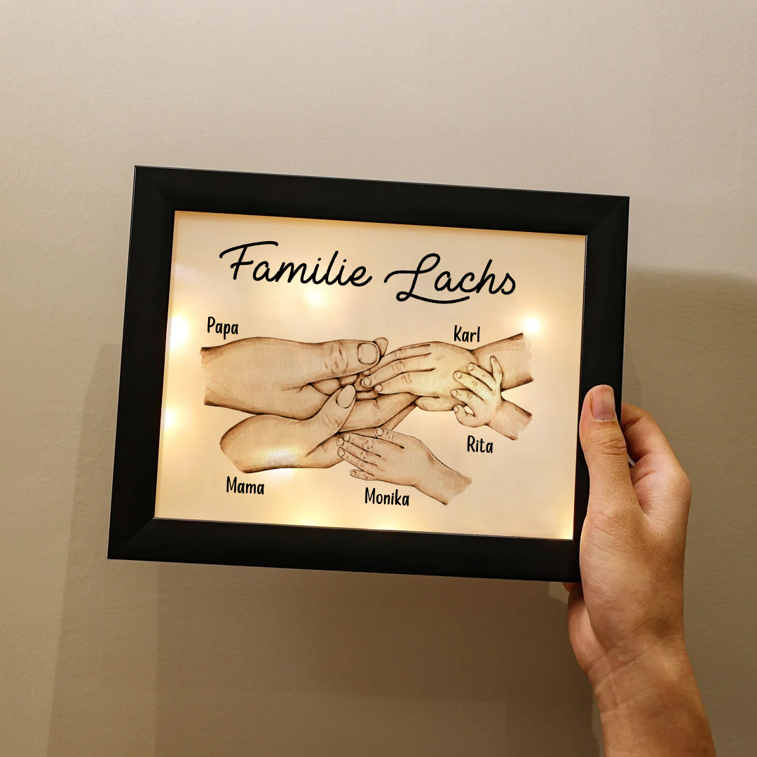 A mi papá-Marco de madera mano a mano 5 nombres personalizados con texto-Jessemade ES